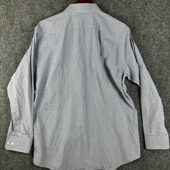 Hugo Boss Shirt Mens 17 Blue Check Cotton Button Up Long Sleeve Sharp Fit - Picture 4 of 7